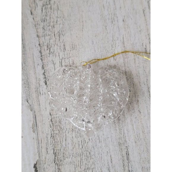 Clear acrylic woven heart ornaments Xmas decor - Picture 1 of 4